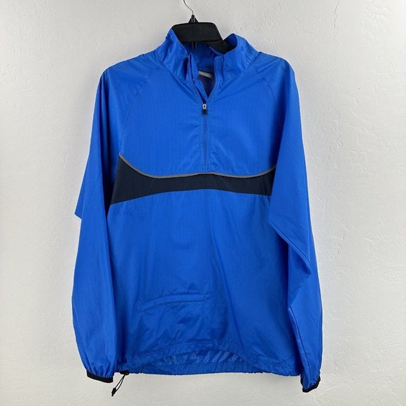 Nike Windbreaker Quarter Zip Pull Over Light Jacket Mens Size M Blue‎ Gray - Picture 1 of 14